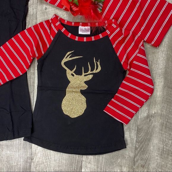 Mom and me Glittery Reindeer Candy cane Top - Picture 2 of 2